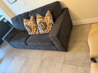 Dark Gray Fabric Loveseat Sofa bed