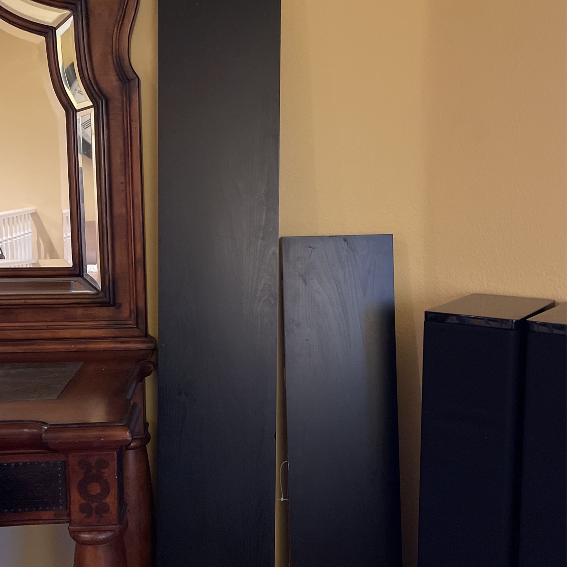 Black Floating Shelves With Metal Brackets (75 x 10 AND 43 1/2 x 10) Both $40