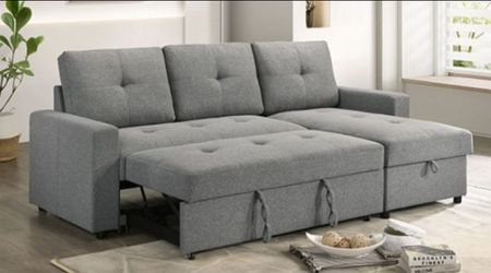 Brand New Grey Sectional Sofa Storage Sleeper