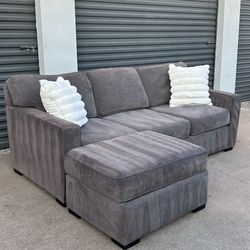 Macys gray sofa with ottoman PLEASE READ Description