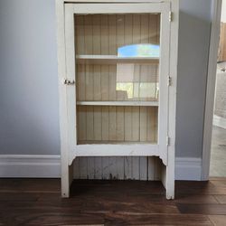 Unique Antique Farmhouse Cabinet With Glass Door