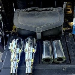 Vance And Hines Cycle Exhaust Tips Plus Saddle Bag And Adapters