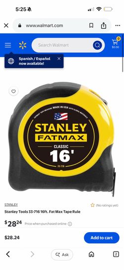 Stanley Tools 33-716 16ft. Fat Max Tape Rule