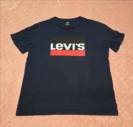 Levi's Sportswear Logo Navy Blue Graphic T-Shirt Mens Sz Large Cotton Tee