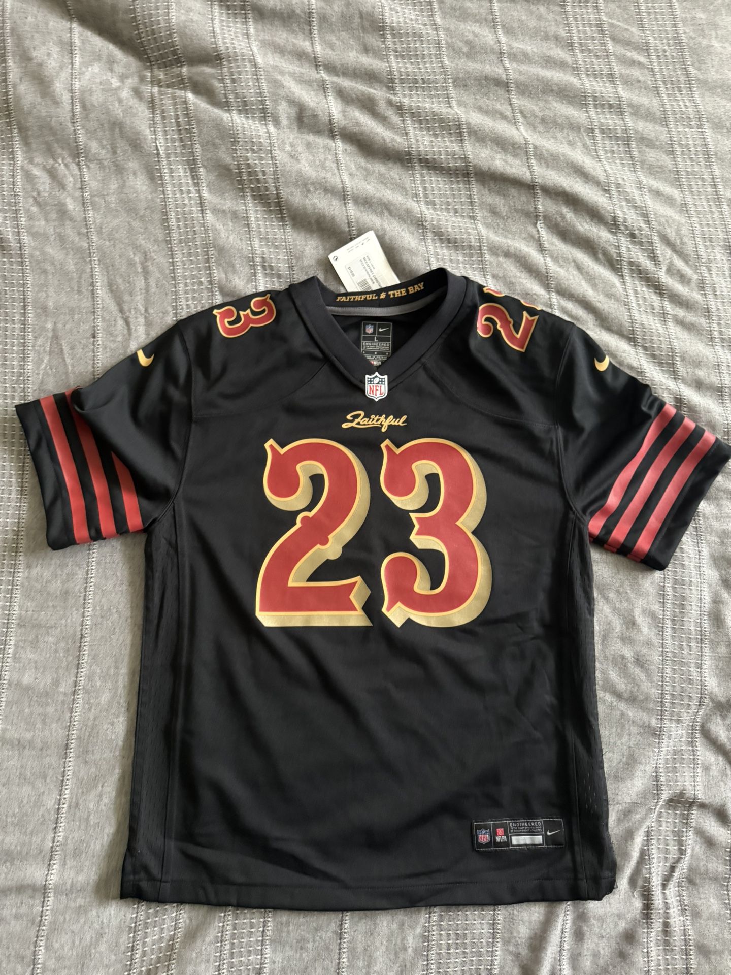 Christan McCaffrey #23 49ers Rivalry Jersey Youth Large (New, Authentic NFL)