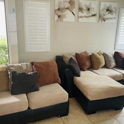 3 Piece Sectional Couch With Pillows