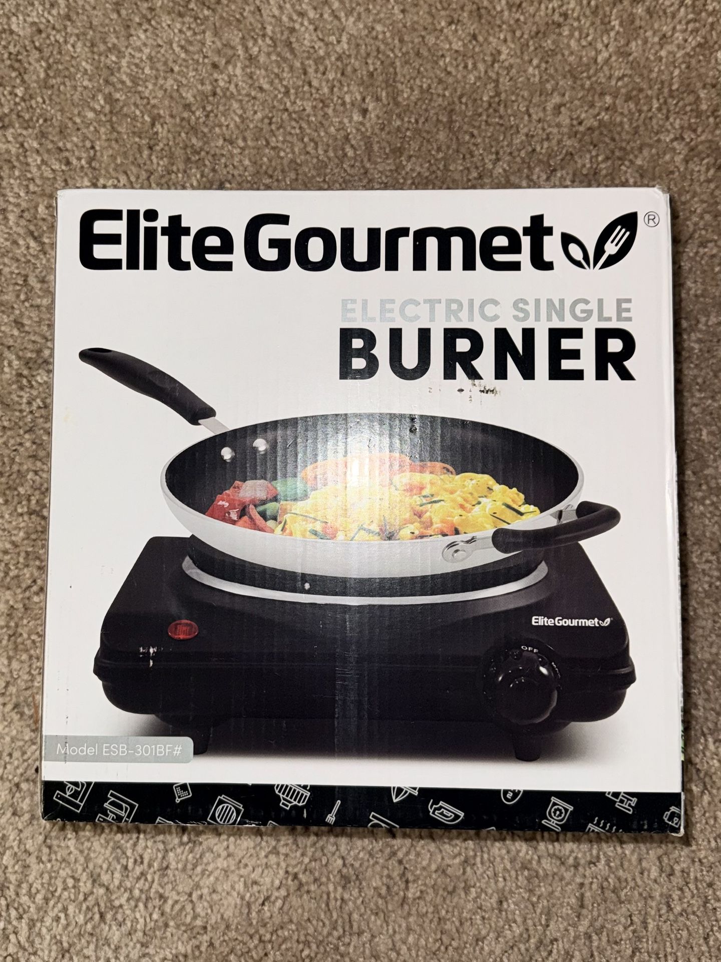 NEW Elite Gourmet Countertop Single Cast Iron Burner1000 Watts Electric Hot Plate