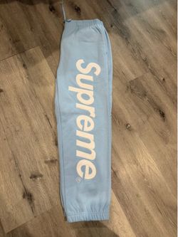 Supreme Satin Appliqué light blue Sweatpants Size S