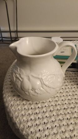 White Large Pitcher $10