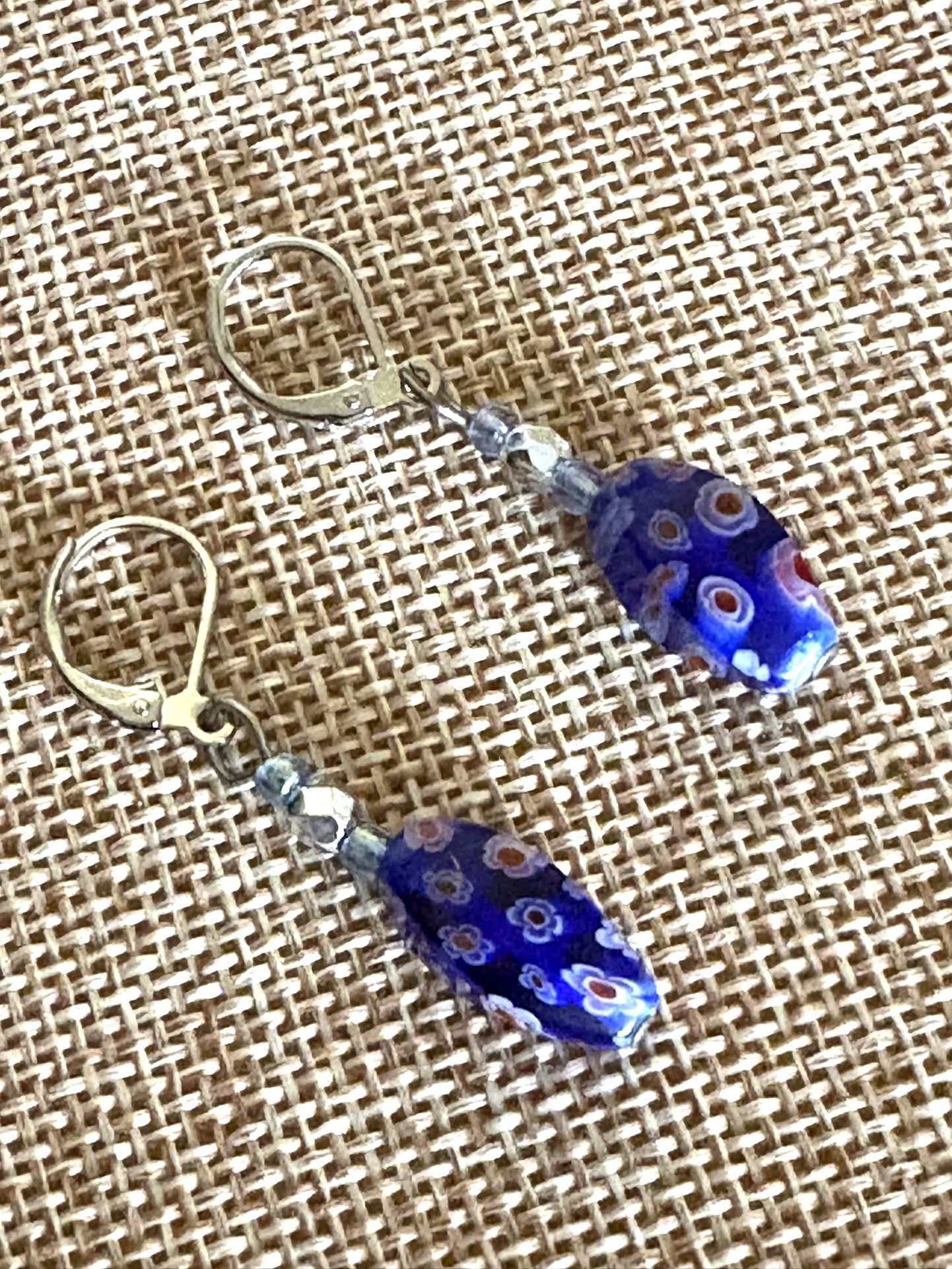 Red, White And Blue Drop Earrings, New