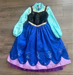 Disney Store Anna Frozen Girls Sz 7/8 Halloween Costume Dress Blue