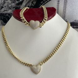 ❤️ heart set necklace & bracelet