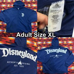 Disney Spirit Jersey Full Zip Sweater Adult Size XL Blue Disneyland Resort