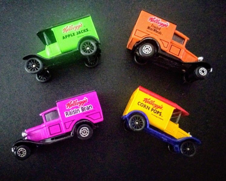 Vintage Kellogg's Matchbox Cereal Cars Set Of Four
