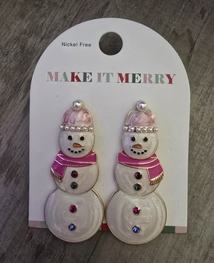 Aretes De Navidad Para Mujer Blancos