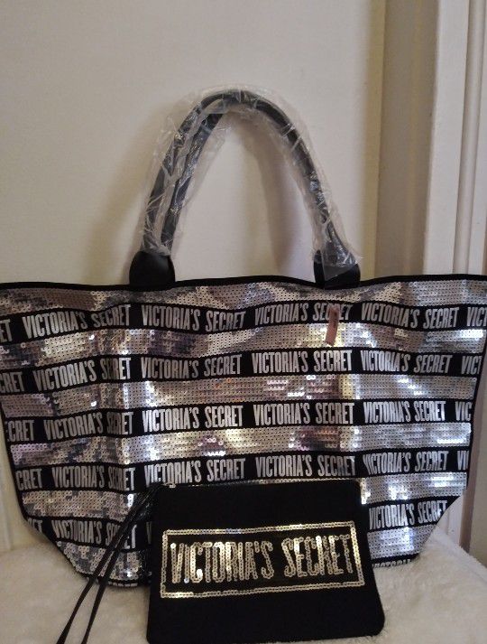 Victoria's Secret Tote Bag And Wristlet