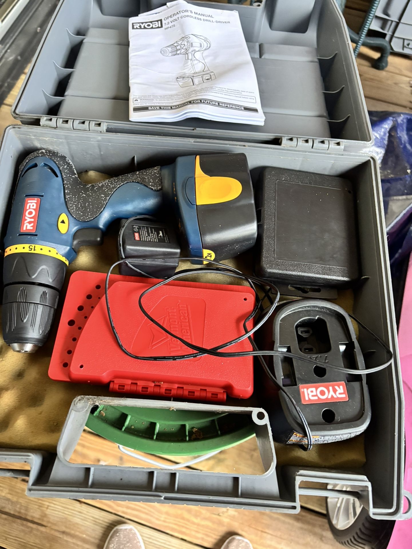 Ryobi9.6 Cordless Drill With Hand Tool With Case Ms3and Accessories