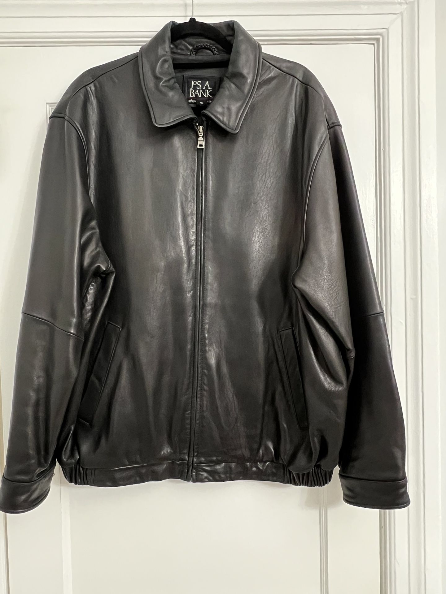 Leather Bomber Jacket Mens XL