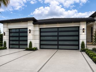 Full-View Impact Glass Garage Door, Black Aluminum Frame — Factory Direct Miami — Starting at $3,000