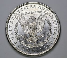1883 o Morgan silver dollar coin