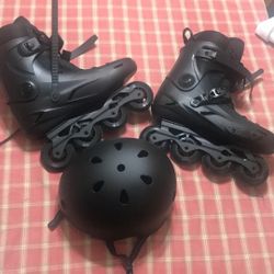 Size 12 Men’s Rollerblades And Helmet 