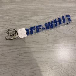 Blue Off White Keychain 