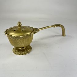 Antique Japanese Buddhist Lotus Form Brass Incense Burner Taisho Period 20th Cen