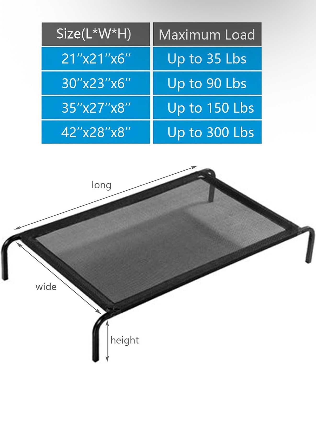Cama elevada para perro, cama elevada para perros al aire libre para perros de gran tamaño, cuna refrescante portátil para mascotas con malla transpir