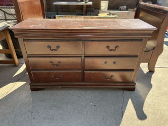 Solid Wood Twin Sleigh Bed Set With 2 Dressers & mirror