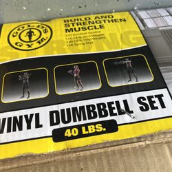 GOLD GYM 40lbs Vinyl Dumbells set -Never Used