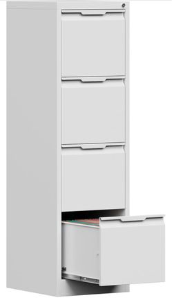 4-Drawer Metal File Cabinet with Lock,Steel Printer Stand with Storage for Home Office,Vertical Filing Cabinet for Legal/Letter/A4 Files,Assembly Requ