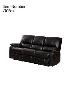Black Leather Reclining Sofa
