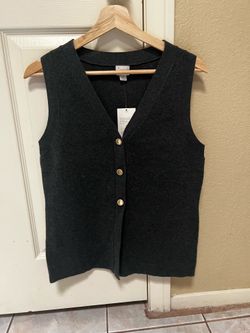 Women’s Gray Button Up Vest Large
