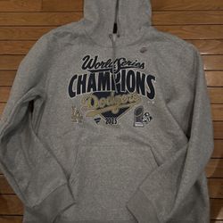 Los Angeles Dodgers Fanatics 2025 World Series Champions Locker Room Hoodie - Steel