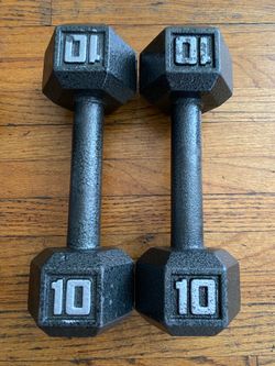 10 Pound Cast Iron Hex Dumbbells