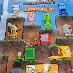 Mcdonald’s Minecraft Movie Happy Meal Store Display & Complete Toy Set.