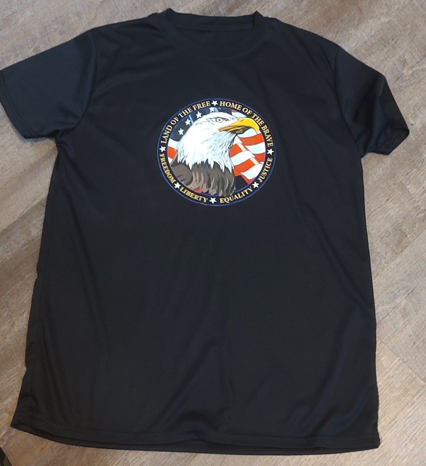 Adult large Land of the Free Home of the Brave Shirt