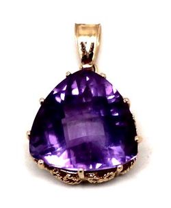 Ladies Amethyst/14K Gold Pendant