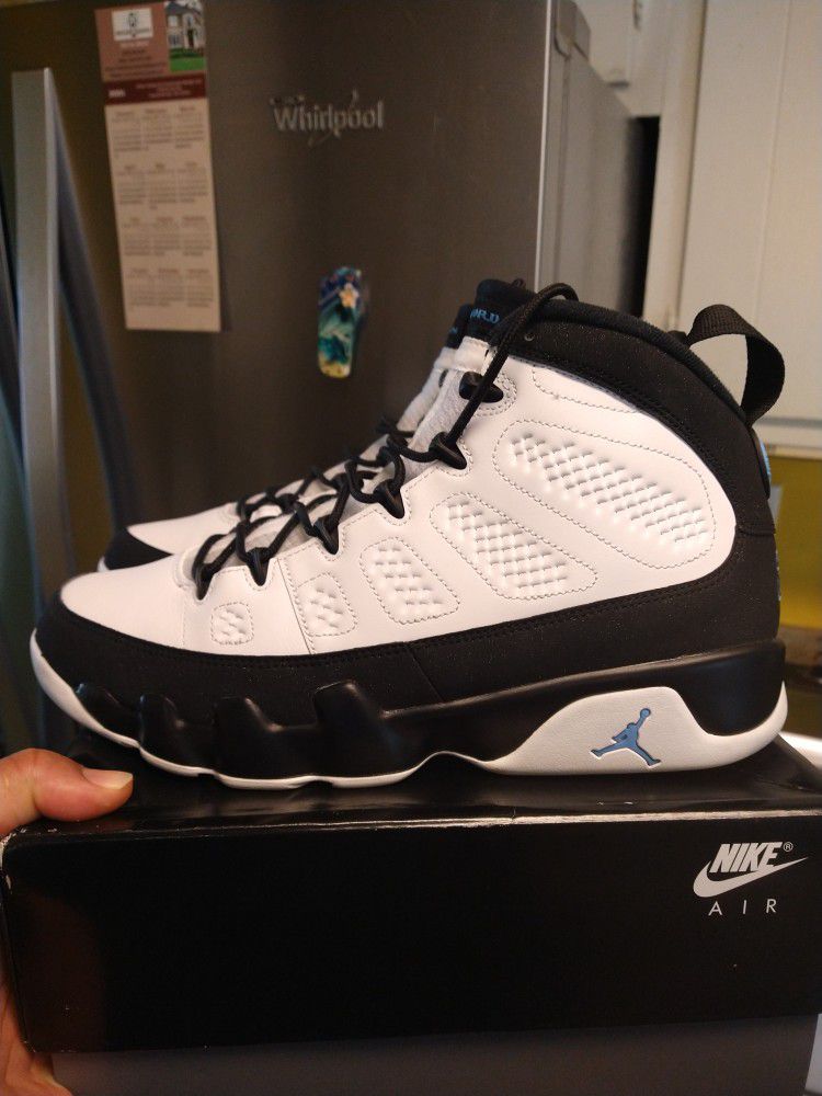 $240 Local pickup size 10.5 only. Air Jordan 9 University Blue AKA UNC  With Original Box Worn Once For 3 Hours No Trades 