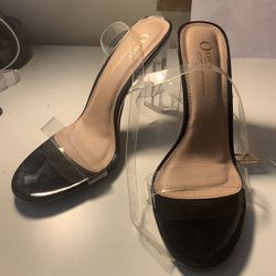 Black/clear Heels