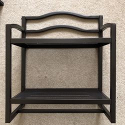 Metal Black 2 Tier Shelf Wall Mountable 