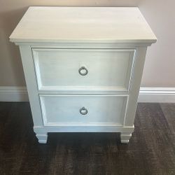 2 x Wood 2 Drawer Nightstand 
