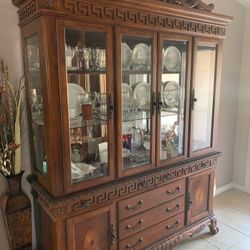 Antique Dining Room Set With China Hutch