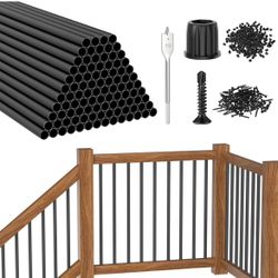 100 Pack 32" Round Aluminum Deck Balusters, New