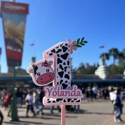 Farm Cow Themed  Customized Cake Topper