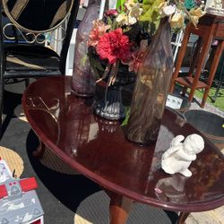 Oval Coffee Table Solid Wood .