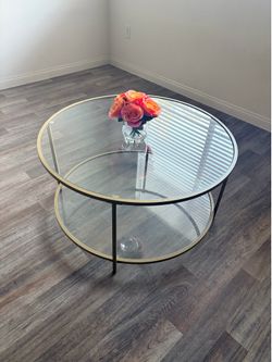 Gold glass coffee table