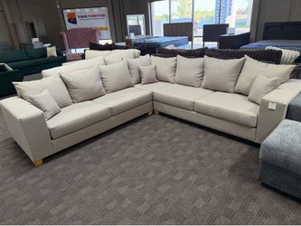 Linen taupe sectional