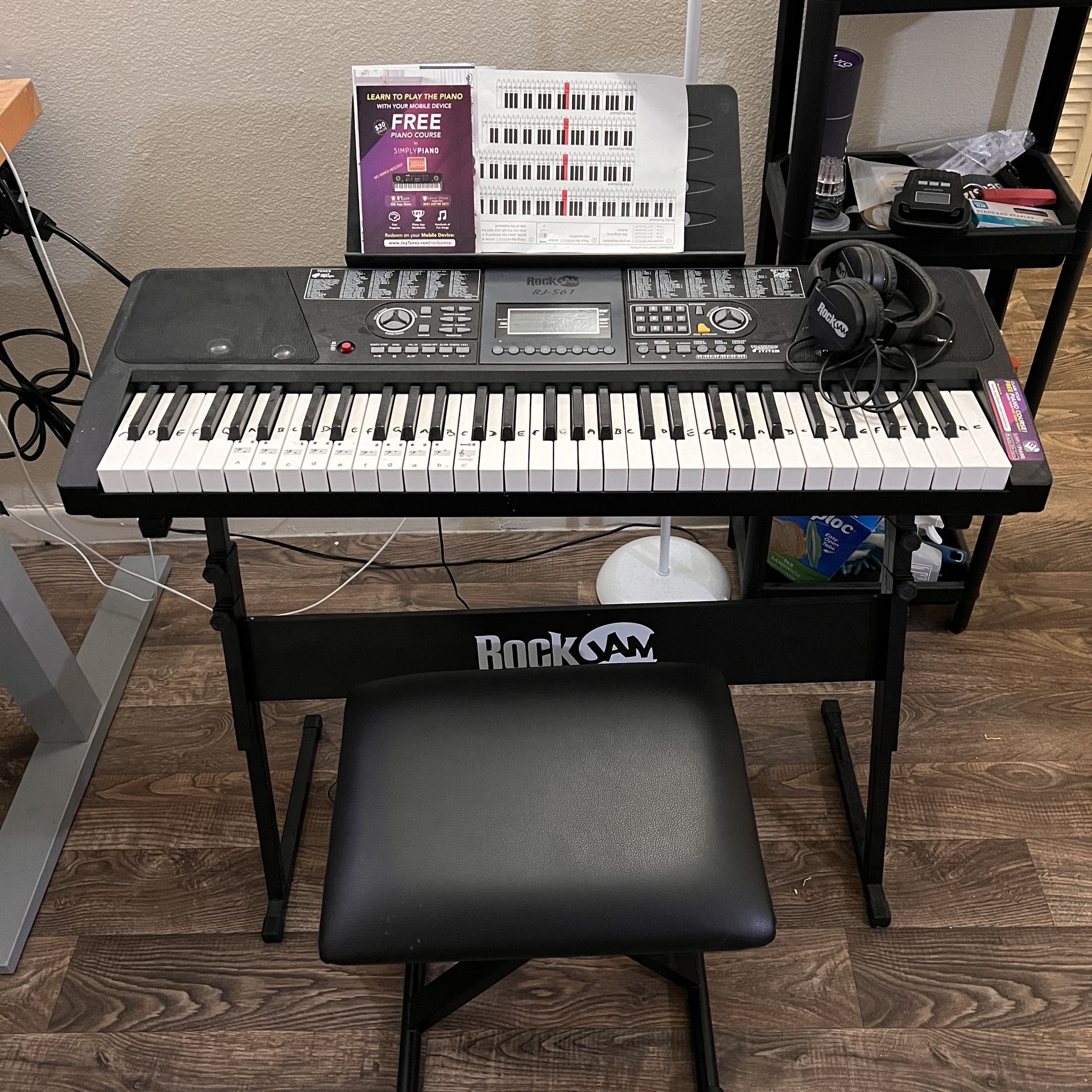 Rock jam 61 Keys piano With Headset And Seat