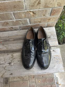 Black Leather Florshem men dress shoes size 11-$75